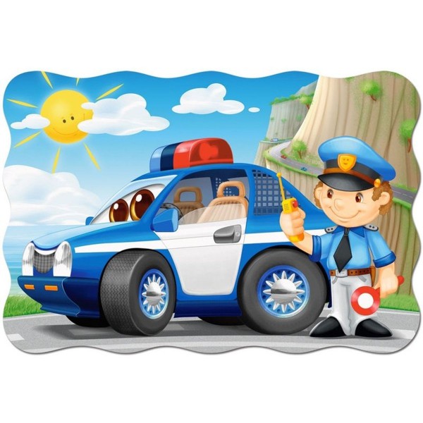 Police Car Cartoon Diamond Painting Kit - DIY