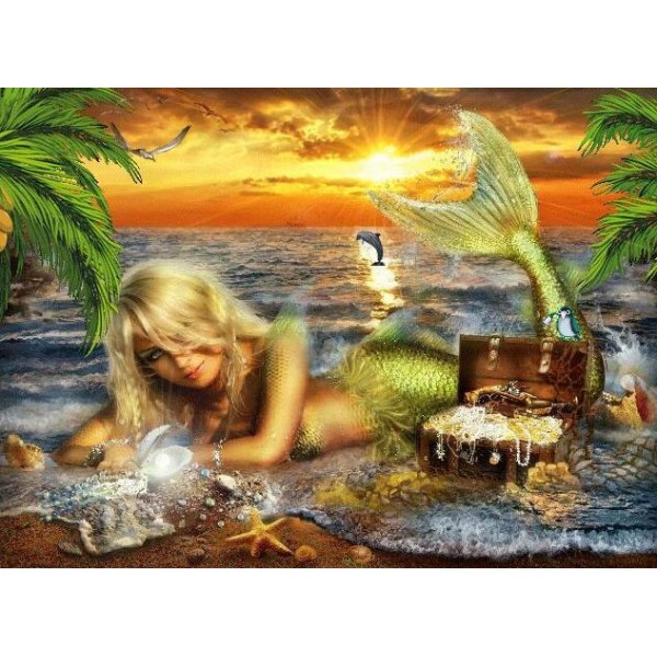 Mermaid Beach Diamond Painting Kit - DIY