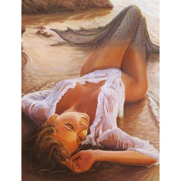 Mermaid In The Beach Diamond Painting Kit - DIY