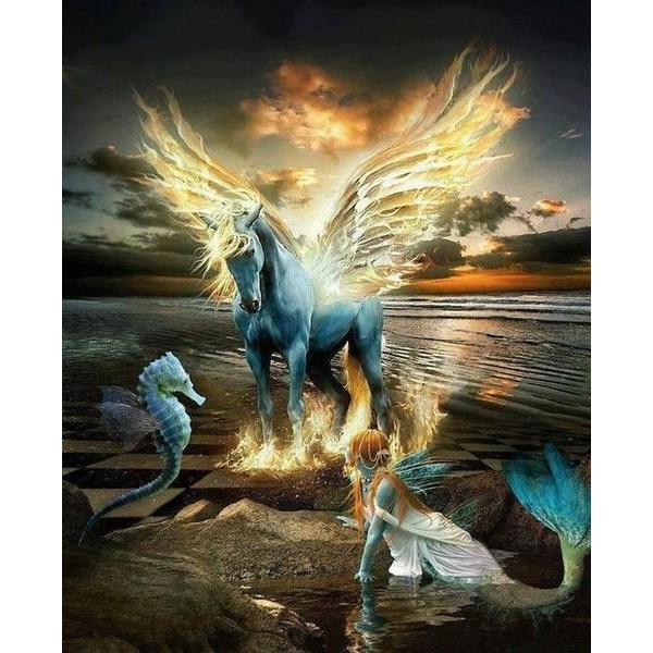 Mermaid And Unicorn Diamond Painting Kit - DIY