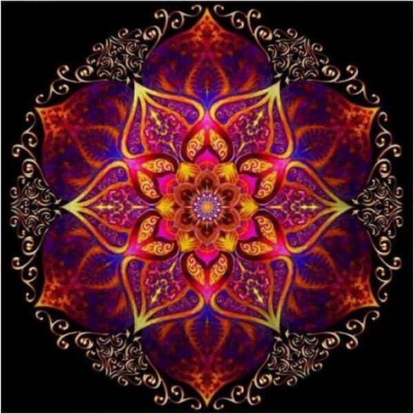 Mandala Red Diamond Painting Kit - DIY