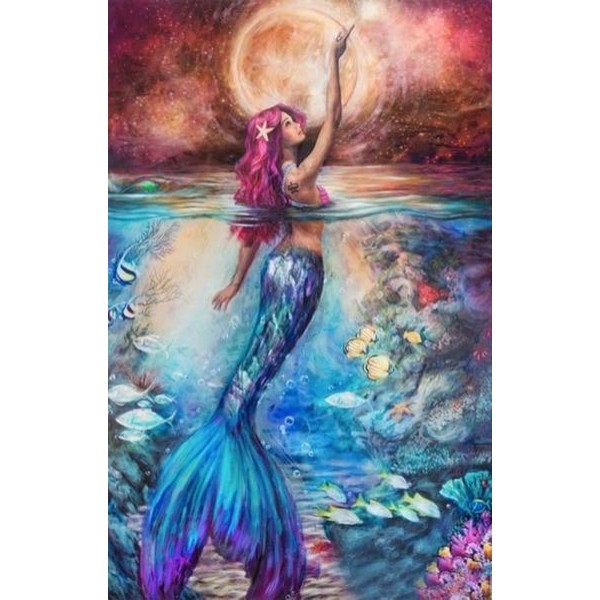 Mermaid Red Diamond Painting Kit - DIY