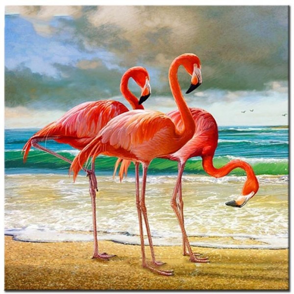 Flamingos Seaside Diamond Painting Kit - DIY